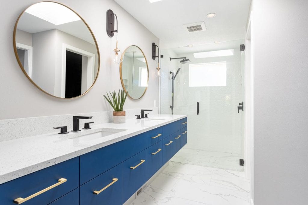 Luxury bathroom remodel by Metke Remodeling