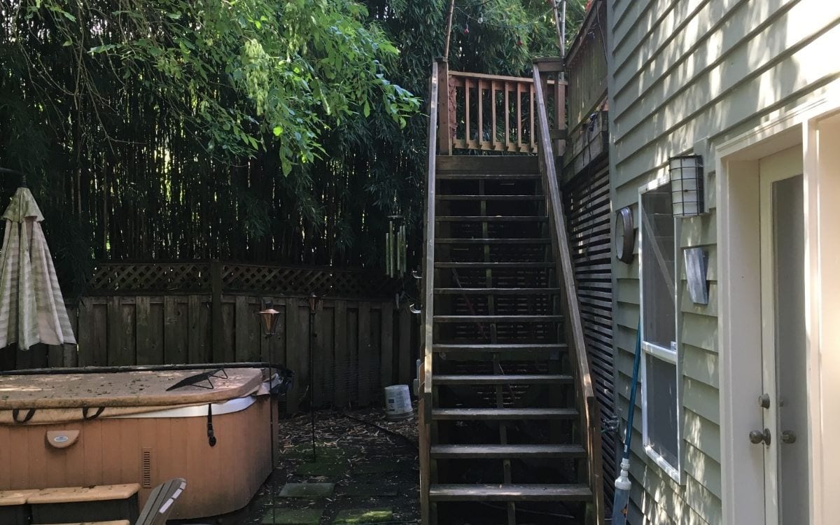 Before picture of another deck, showcasing the initial state before any renovations or changes