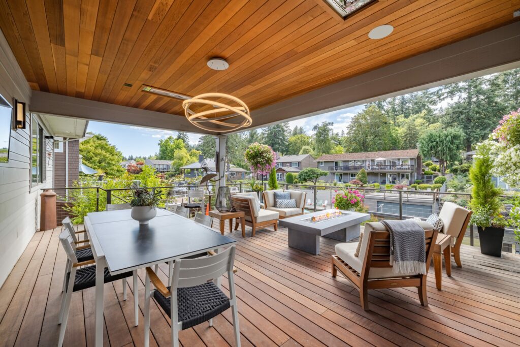 A luxury outdoor living space to illustrate home renovation trends