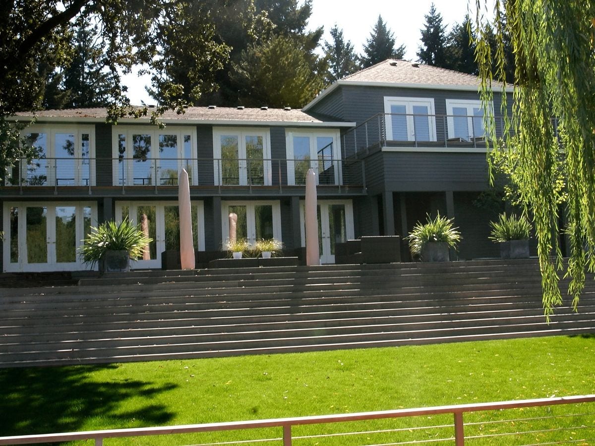 Exterior of a luxury home remodel on the West Bay of Lake Oswego